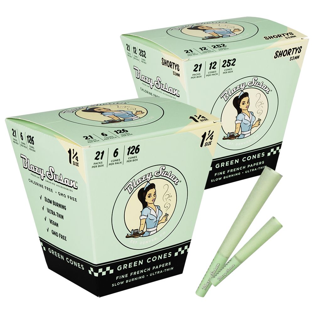 Blazy Susan Green Pre-Rolled Cones | 21ct Display - Discreet Smoker