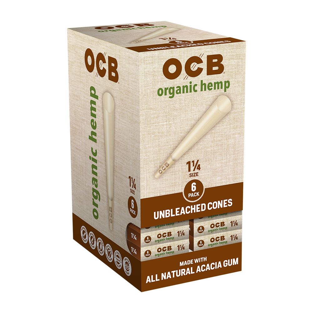 OCB Organic Hemp Pre-Rolled Cones | 24pk Display - Discreet Smoker