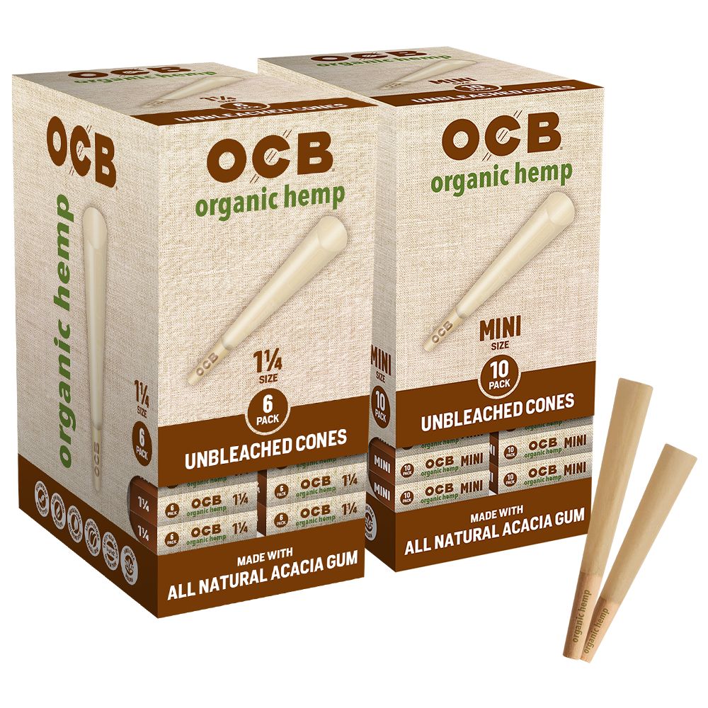 OCB Organic Hemp Pre-Rolled Cones | 24pk Display - Discreet Smoker