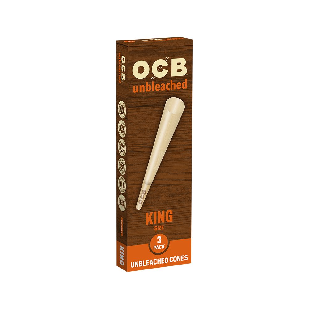 OCB Unbleached Pre-Rolled Cones | 24pk Display - Discreet Smoker