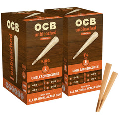 OCB Unbleached Pre-Rolled Cones | 24pk Display - Discreet Smoker