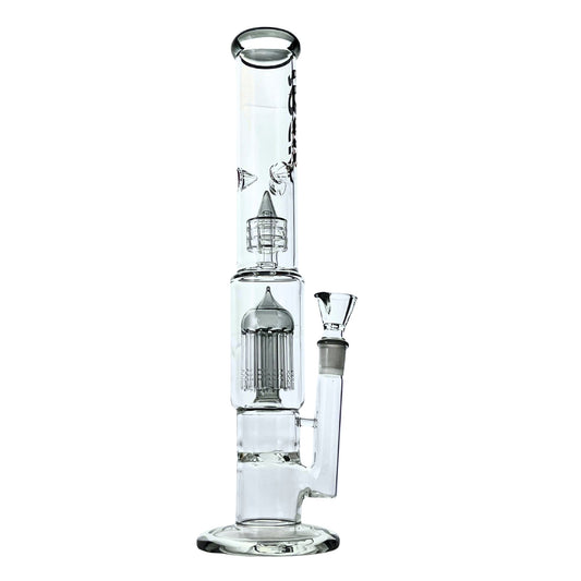 Rock Glass 16" Tri-Storm Perc Tower Bong - Discreet Smoker