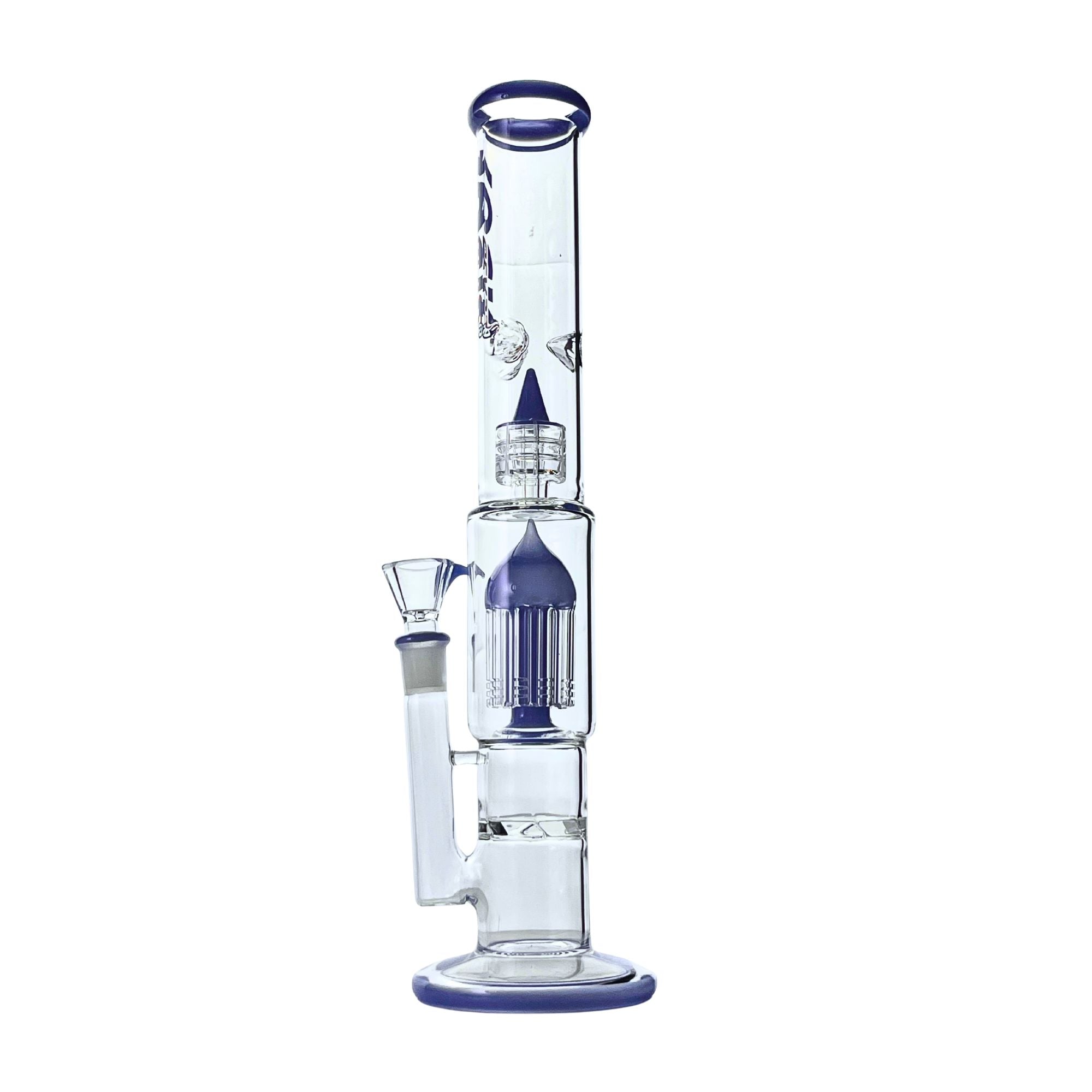 Rock Glass 16" Tri-Storm Perc Tower Bong - Discreet Smoker