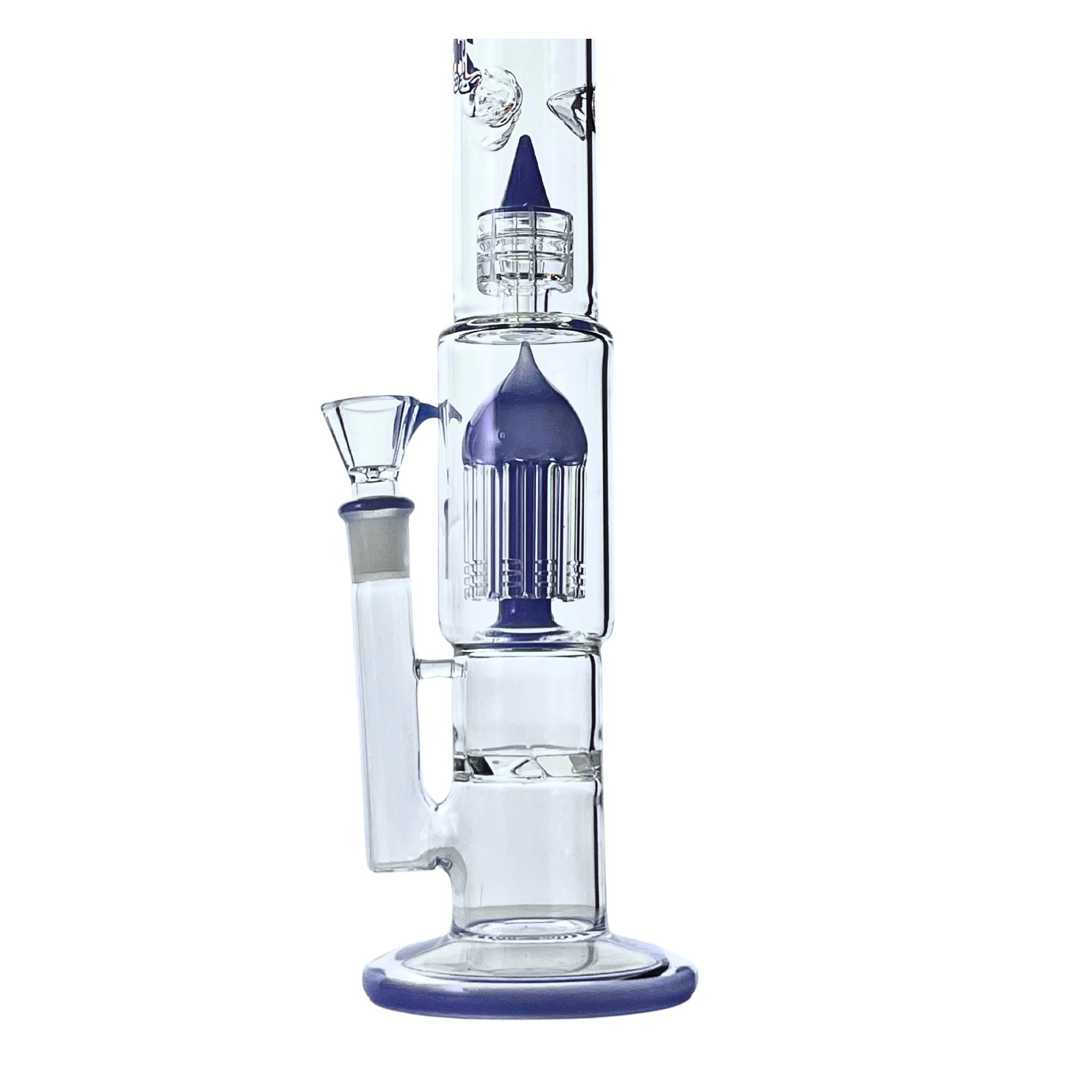 Rock Glass 16" Tri-Storm Perc Tower Bong - Discreet Smoker