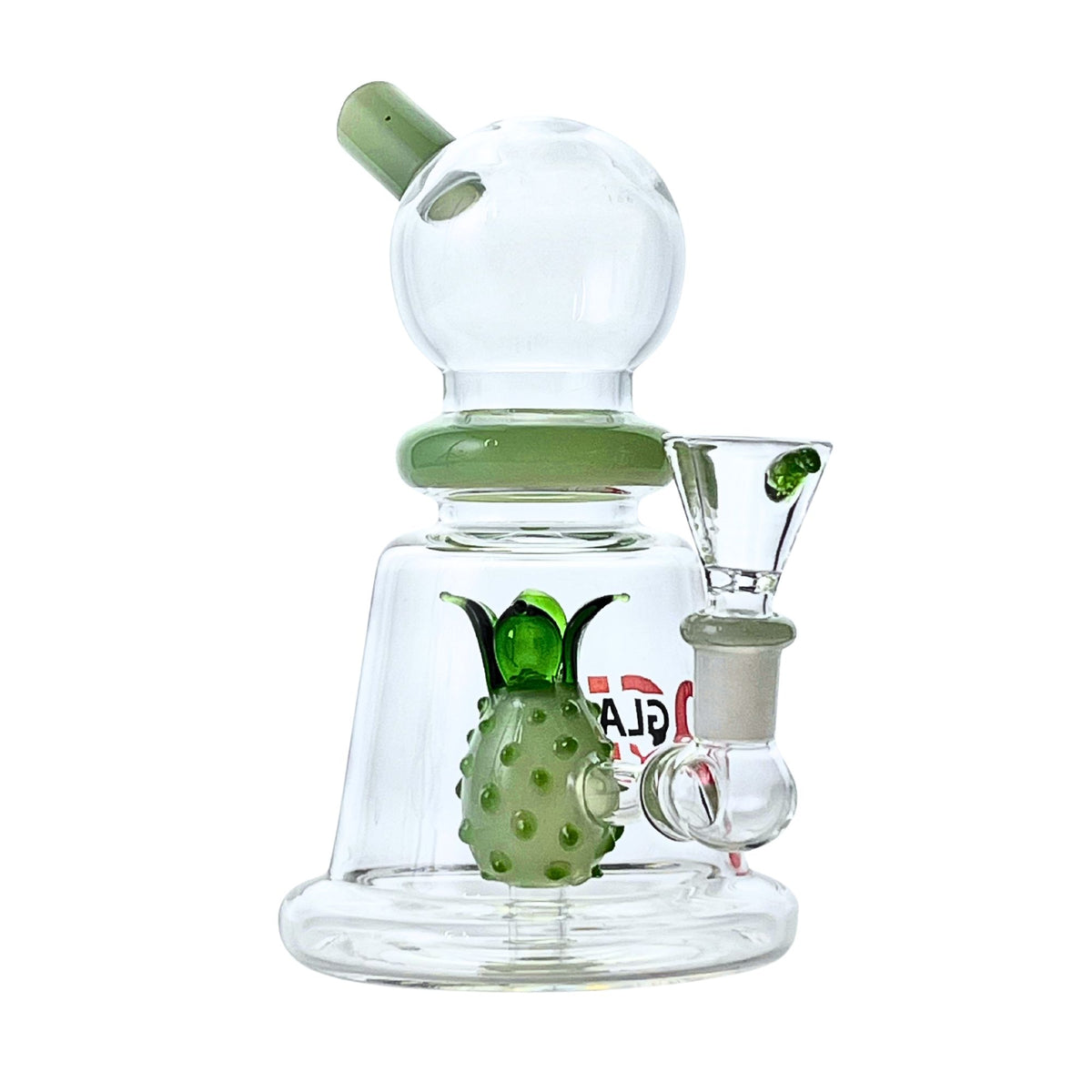 Luau 7" Rock Glass Pineapple Perc Bong - Discreet Smoker