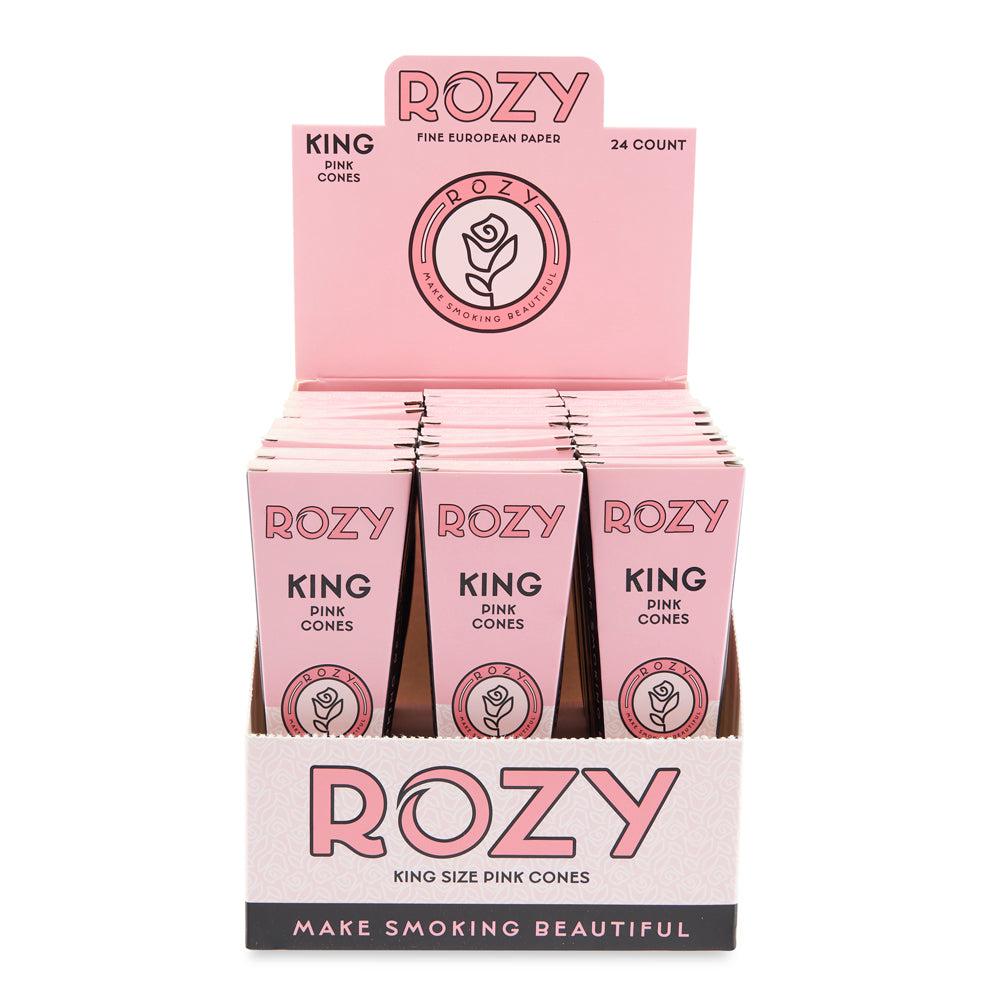 Rozy Pink King Size Pre-Rolled Cones 3pk – 24ct Display - Discreet Smoker