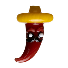 Human Grade Chili Pepper Glass Carb Cap - Discreet Smoker