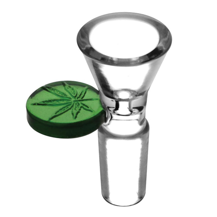 Embossed Leaf Bong Bowl, Embossed Tab Green