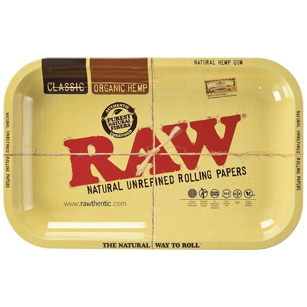 11" x 7" Raw Aluminum High Sided Rolling Tray - Discreet Smoker