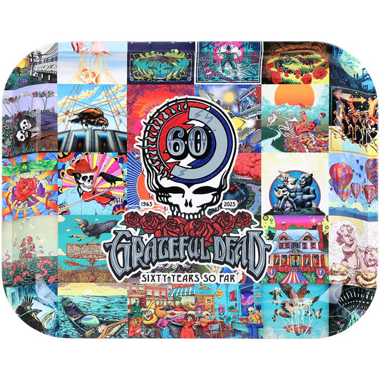 Grateful Dead x Pulsar Large Metal Rolling Tray - 60th Anniversary / 13"x11" - Discreet Smoker