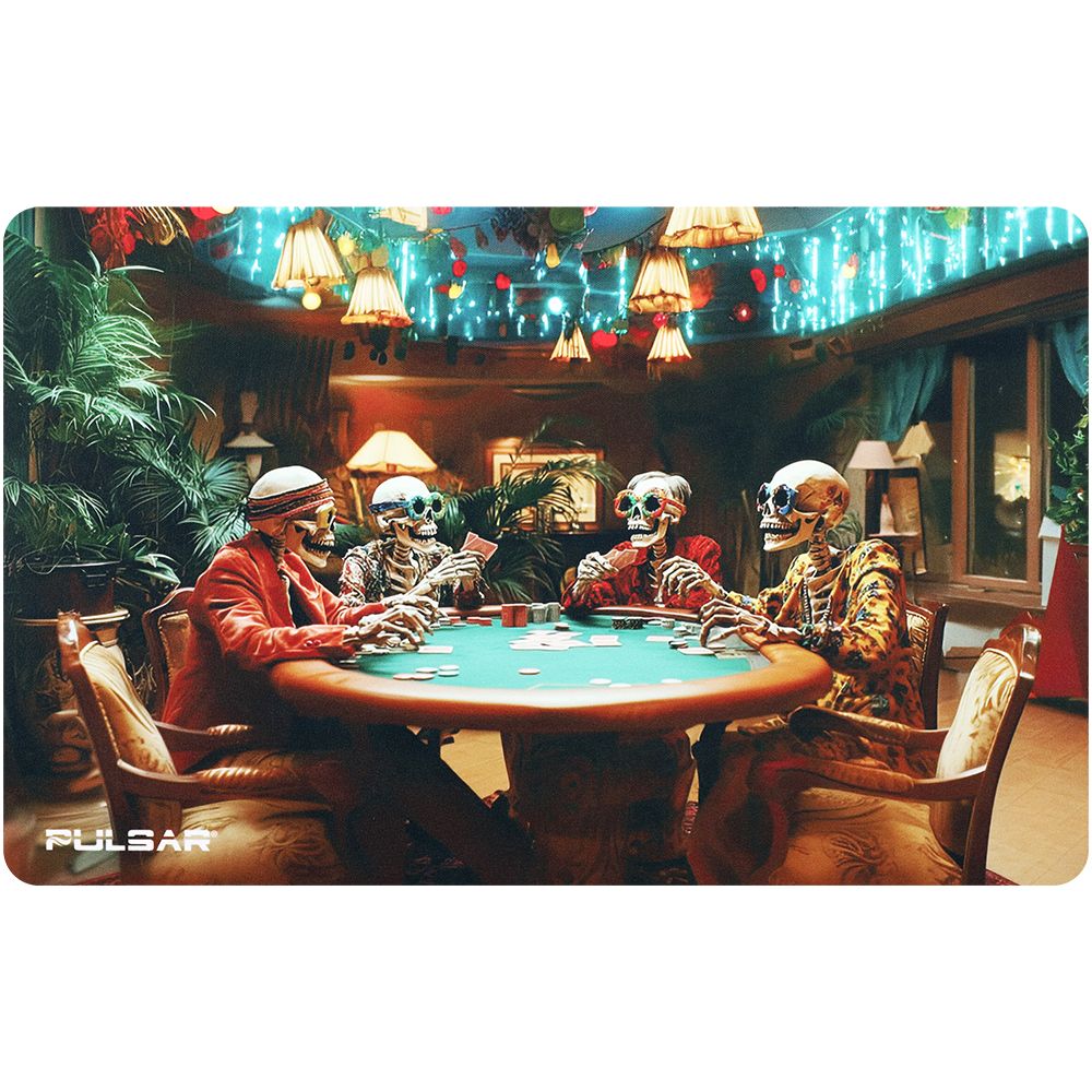 Pulsar DabPadz Fabric Top Dab Mat - Poker Night / 16"x10" - Discreet Smoker