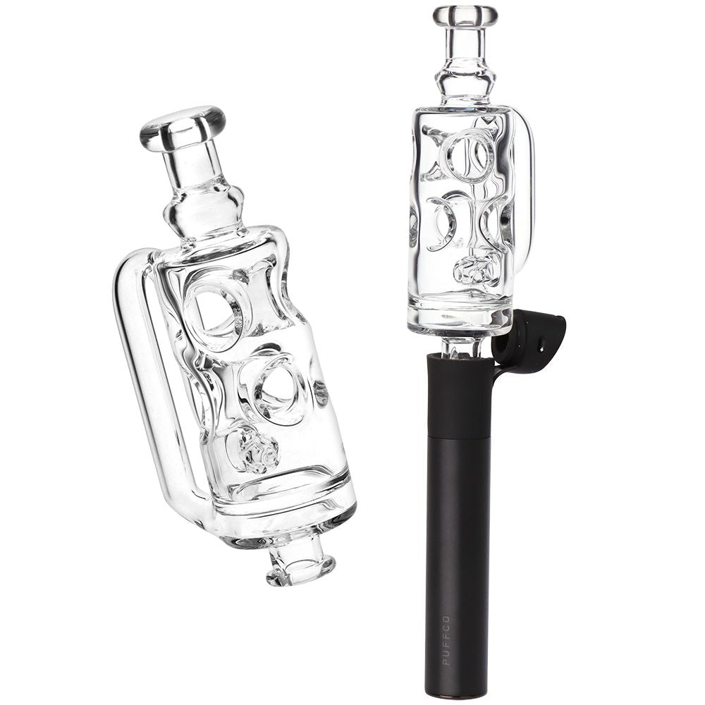 Pulsar Incycler Bubbler Glass Mouthpiece Attachment for Puffco Pivot - 4.3" / Clear - Discreet Smoker