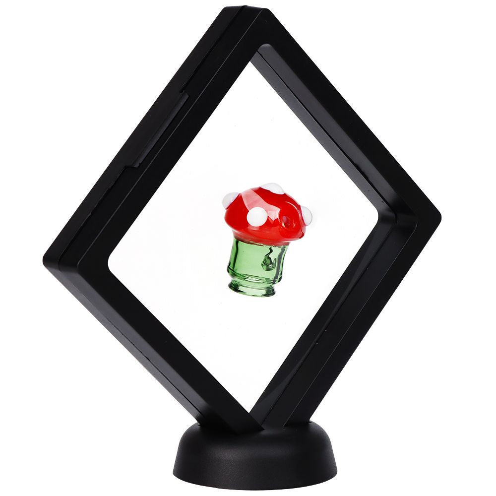Pulsar Mushroom Glass Mouthpiece Attachment for Puffco Pivot w/ Display Stand - Colors Vary - Discreet Smoker