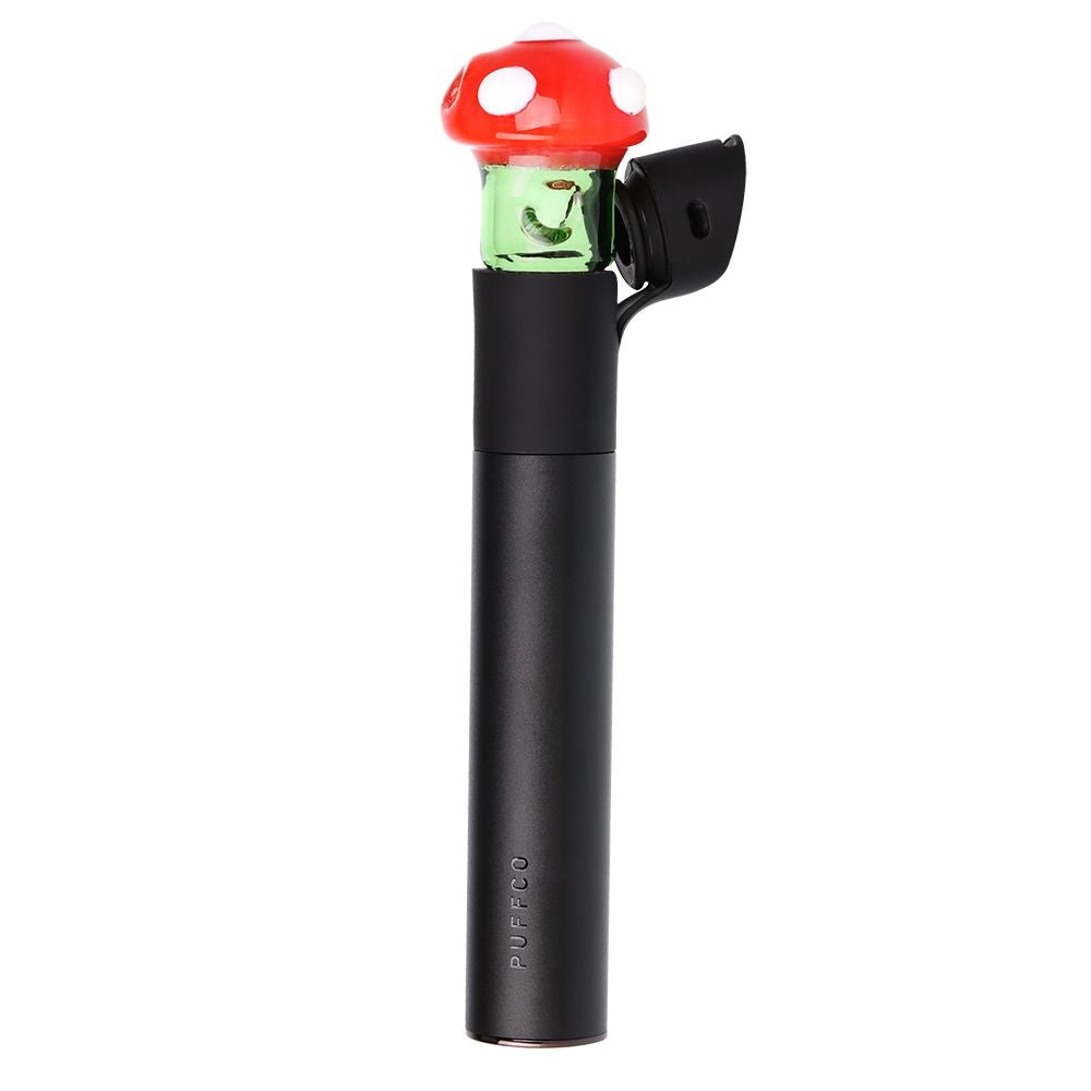 Pulsar Mushroom Glass Mouthpiece Attachment for Puffco Pivot w/ Display Stand - Colors Vary - Discreet Smoker