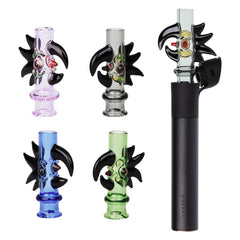 Pulsar Cockatoo Glass Mouthpeice Attachment for Puffco Pivot w/ Display Stand - Colors Vary - Discreet Smoker