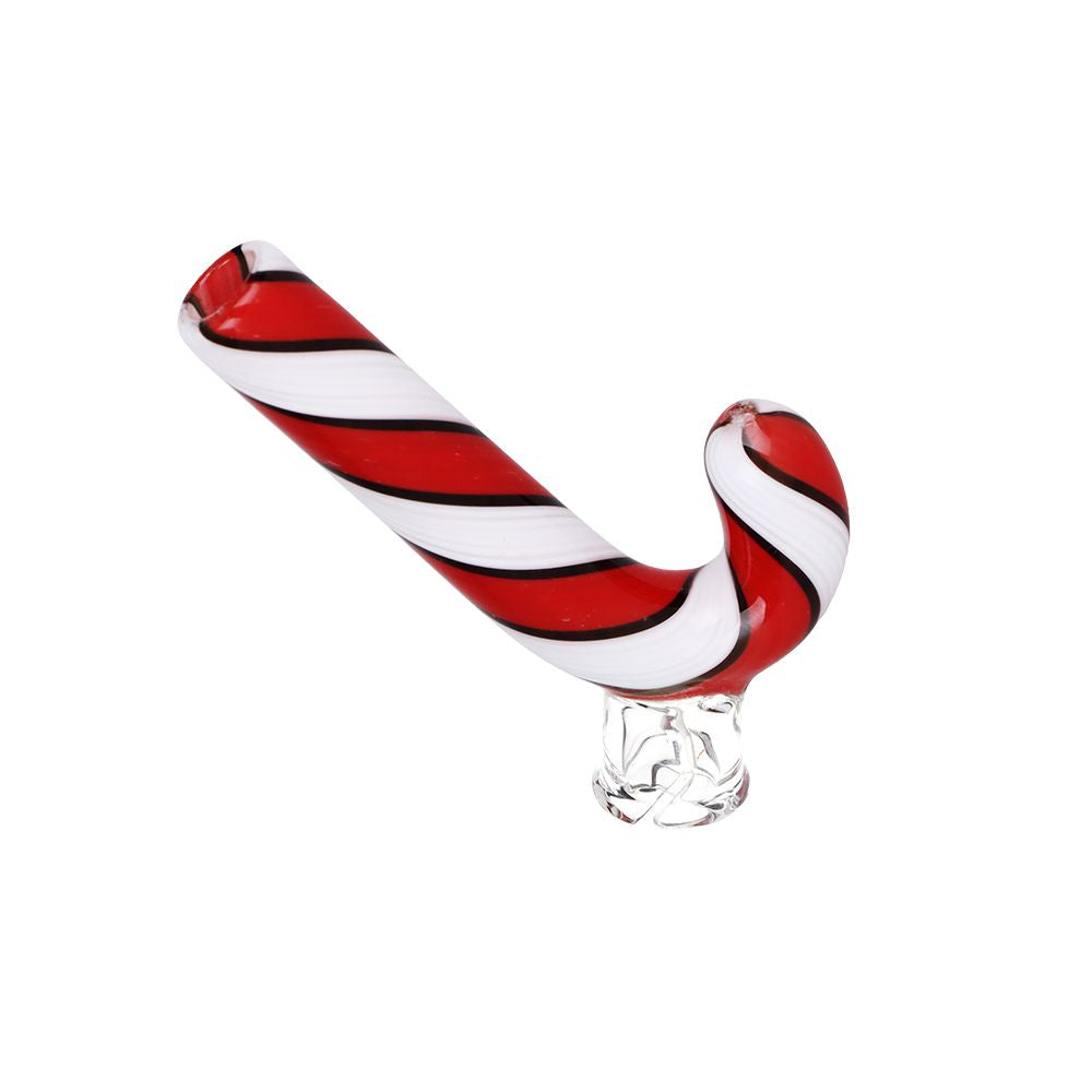 Candy Cane Glass Mouthpiece Attachment for Puffco Pivot - Discreet Smoker