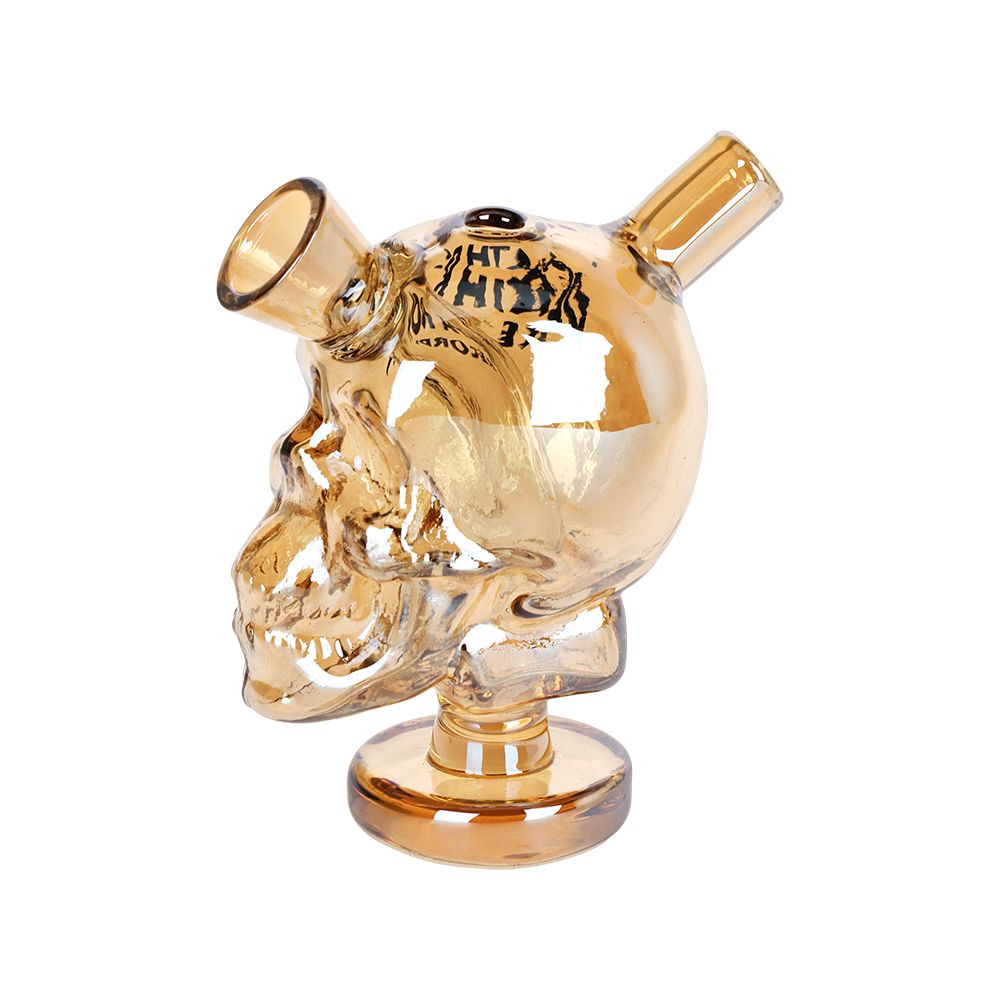 Death Row Records Skull Glass Blunt Bubbler | 2.75" - Discreet Smoker