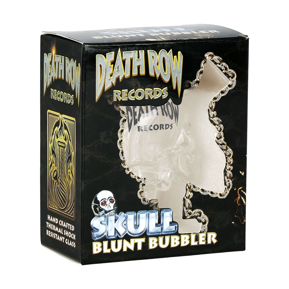 Death Row Records Skull Glass Blunt Bubbler | 2.75" - Discreet Smoker