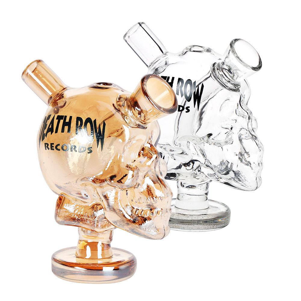 Death Row Records Skull Glass Blunt Bubbler | 2.75" - Discreet Smoker