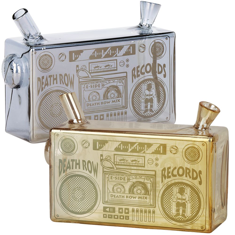Death Row Records Boom Box Glass Blunt Bubbler | 5" - Discreet Smoker