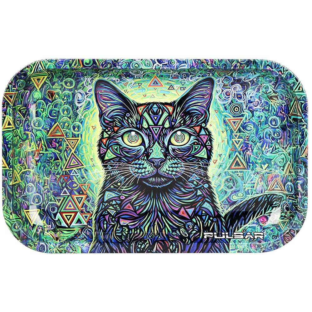 Pulsar Metal Rolling Tray - Cat-Atonic / 11"x7" - Discreet Smoker