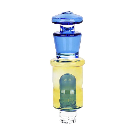 Silver Fumed Glass Bubbler Attachment for Puffco Pivot - 4.1" - Discreet Smoker