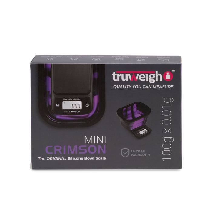 Truweigh Mini Crimson Collapsible Bowl Scale - 100g x 0.01g, Black/Purple Tie-Dye