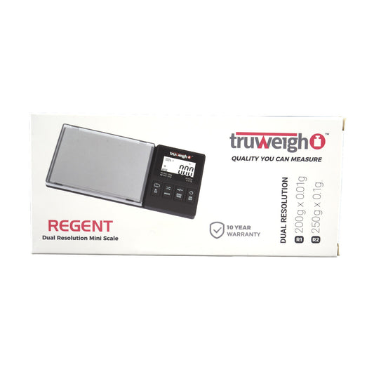 Truweigh Regent Dual Resolution Mini Scale – 250g x 0.1g / 200g x 0.01g - Discreet Smoker