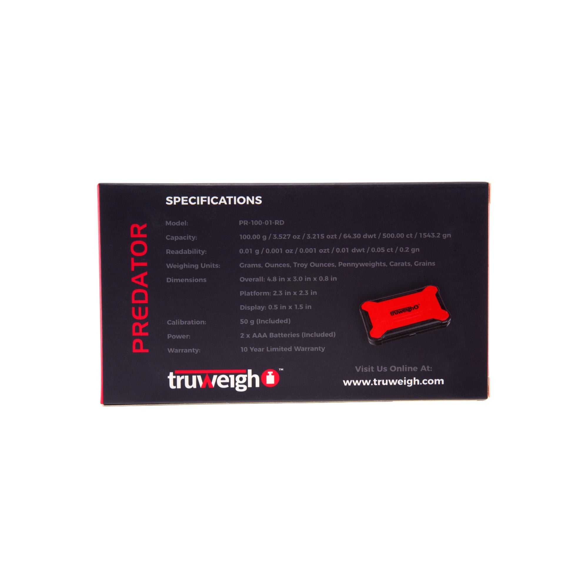 Truweigh Predator Mini Scale with Weight – 100g x 0.01g - Discreet Smoker