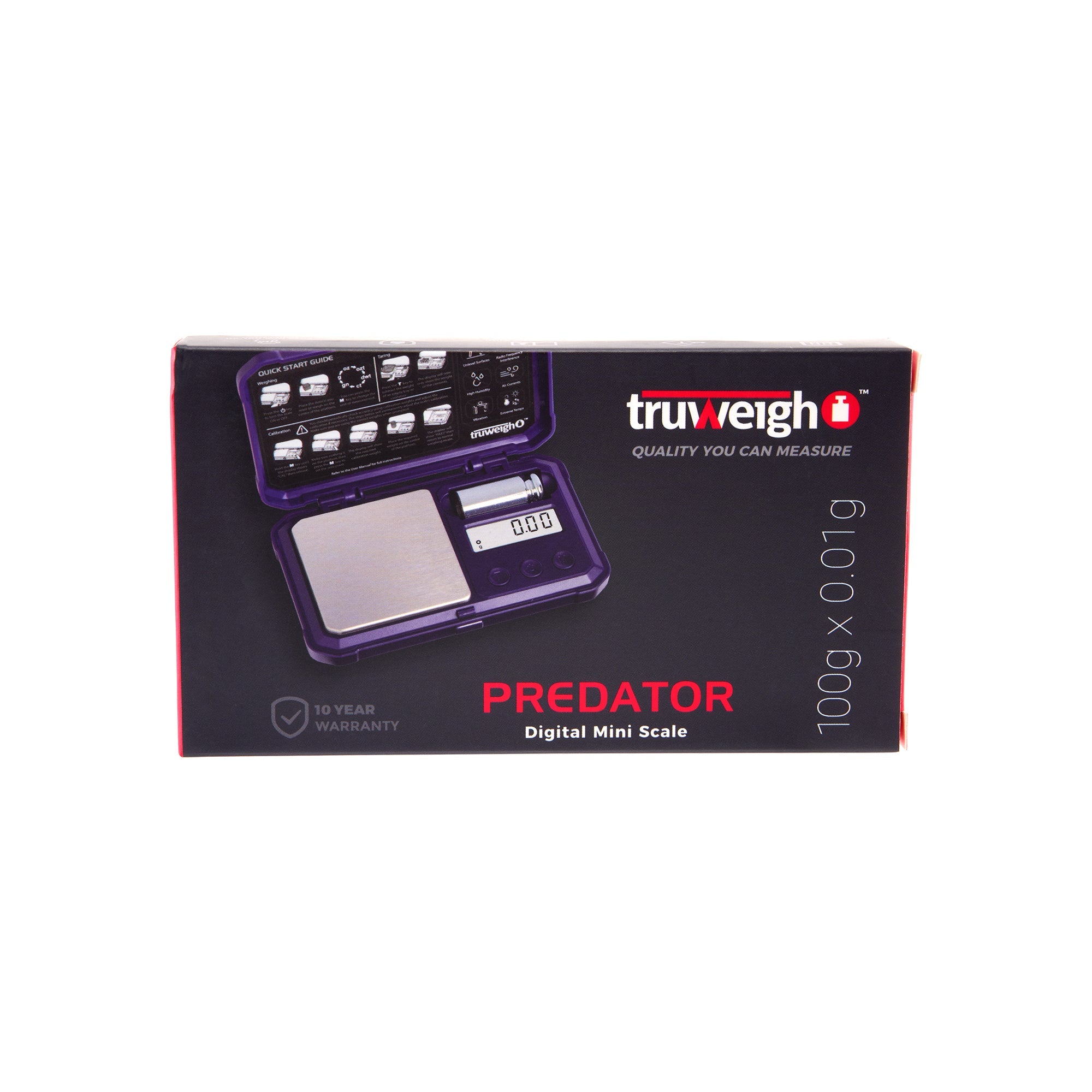 Truweigh Predator Mini Scale with Weight – 100g x 0.01g - Discreet Smoker