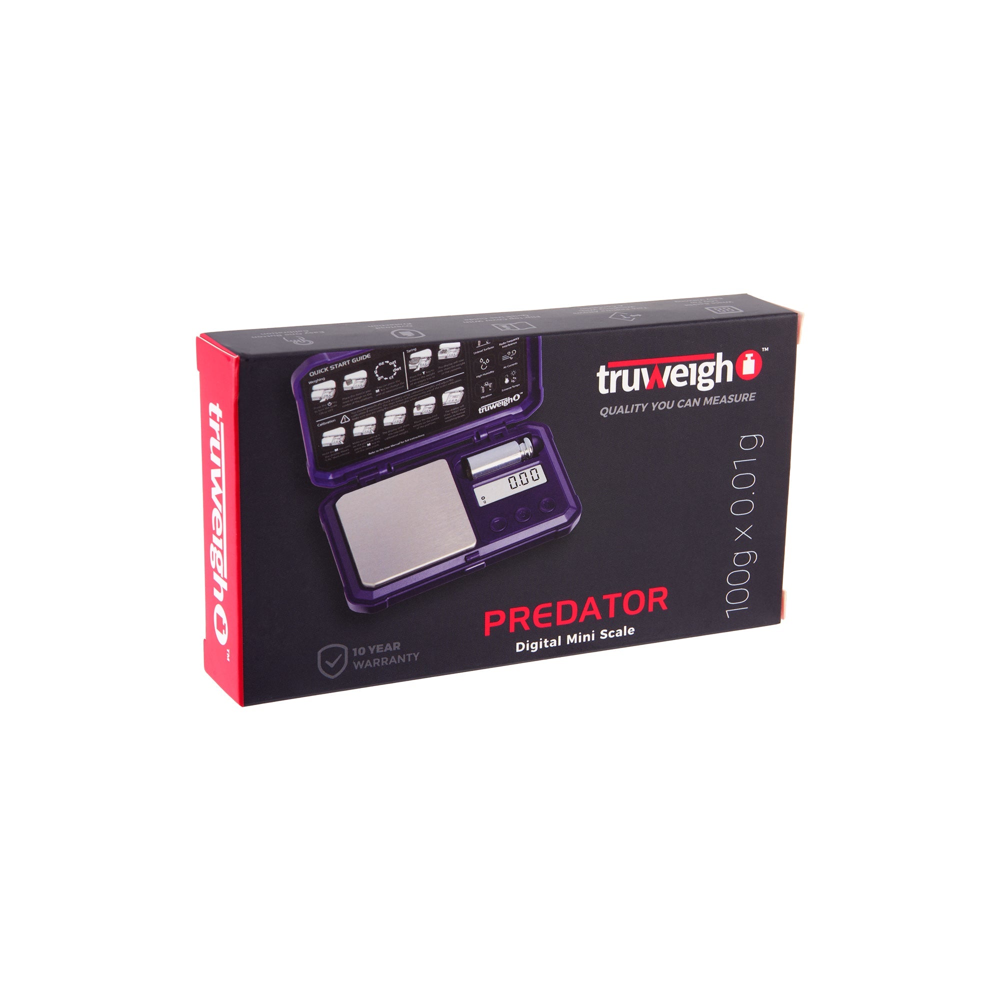 Truweigh Predator Mini Scale with Weight – 100g x 0.01g - Discreet Smoker