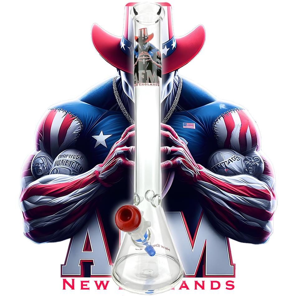 18" New England 5mm Beaker Bong Bundle - Discreet Smoker