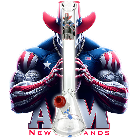 18" New England 5mm Beaker Bong Bundle - Discreet Smoker