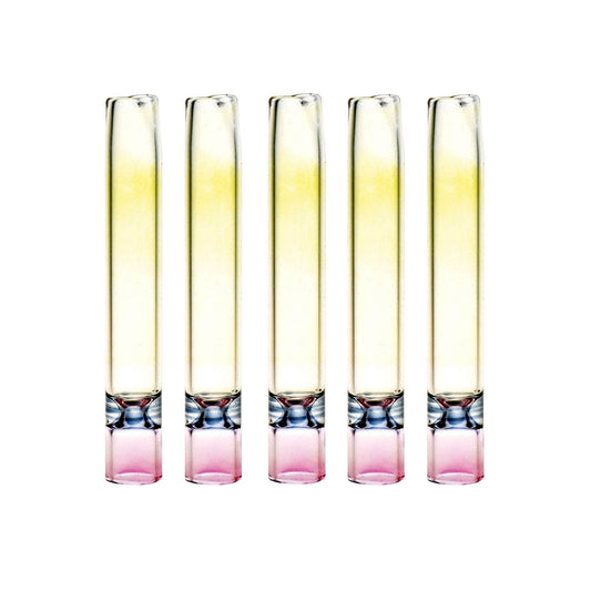 Flat Tip Handmade Glass One Hitter 3.5" (5 Pack) - Discreet Smoker