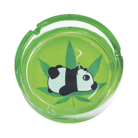 TOKING PANDA LEAF GLASS ASHTRAY - Discreet Smoker