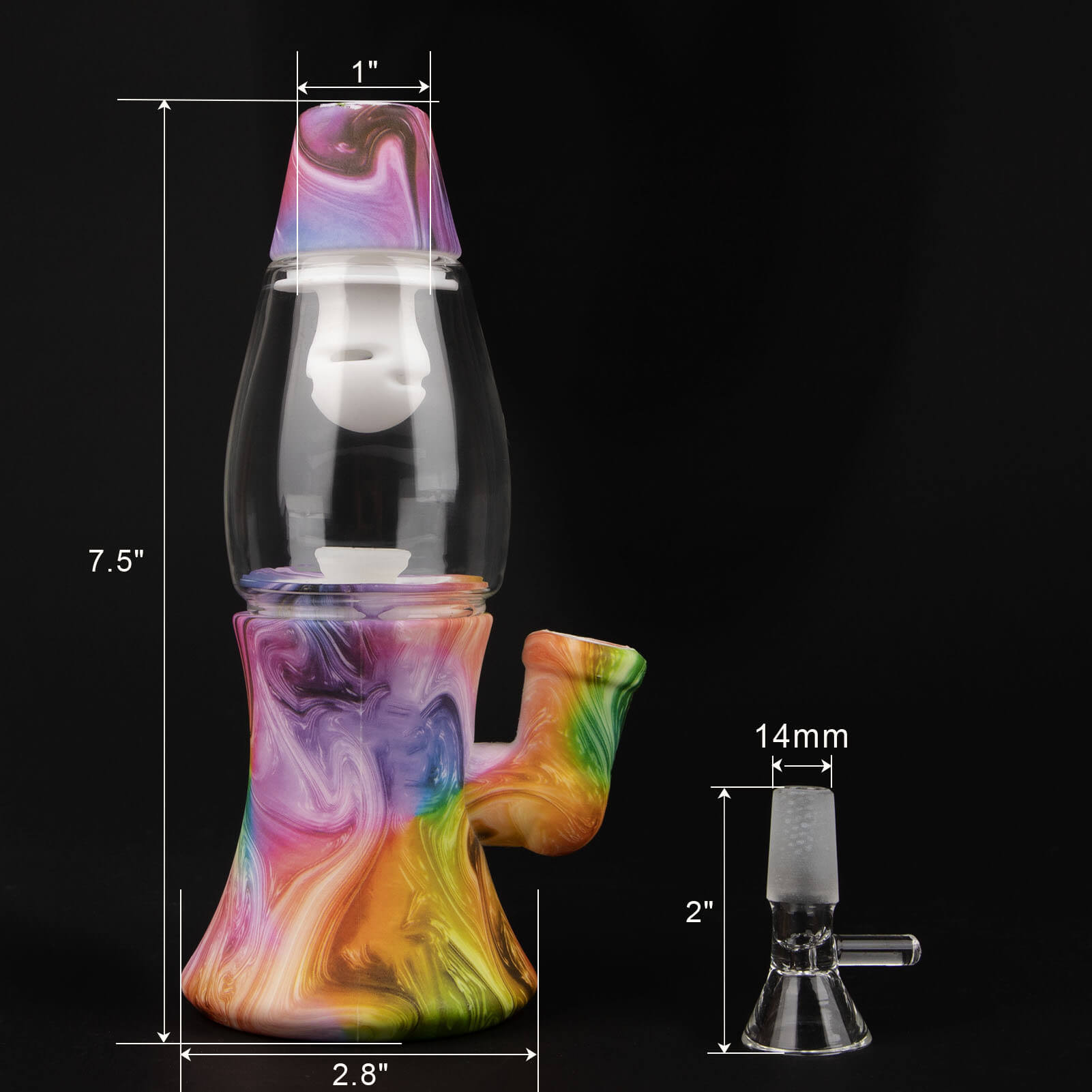 Lava Lamp Silicone Water Bong - Discreet Smoker