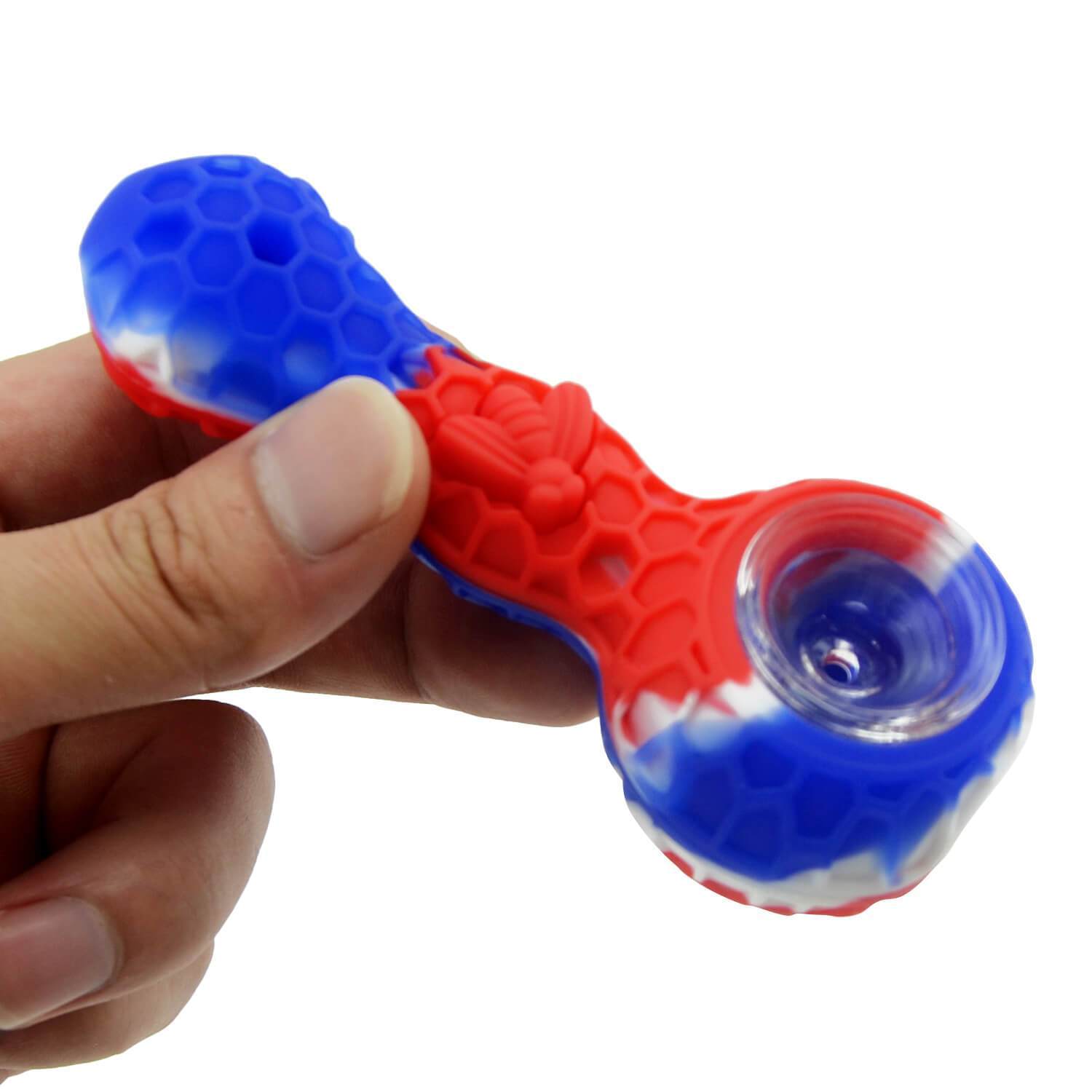 Silicone Pipe With Glass Bowl - Discreet Smoker