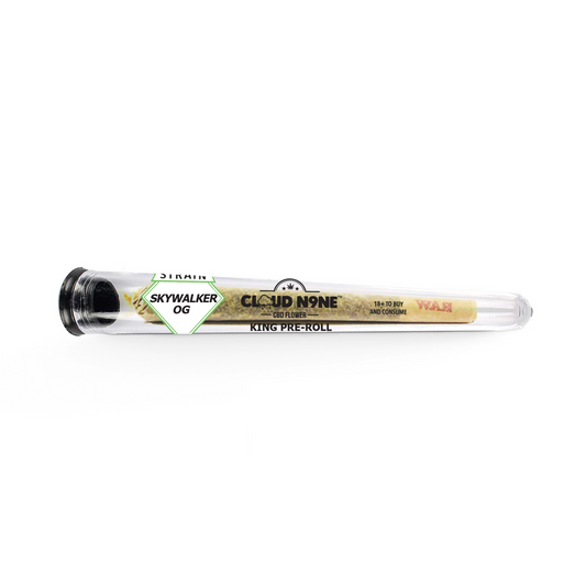 Cloud N9ne CBD Flower: Pre-Roll - Strain: SkyWalker OG (Indoor) - Discreet Smoker