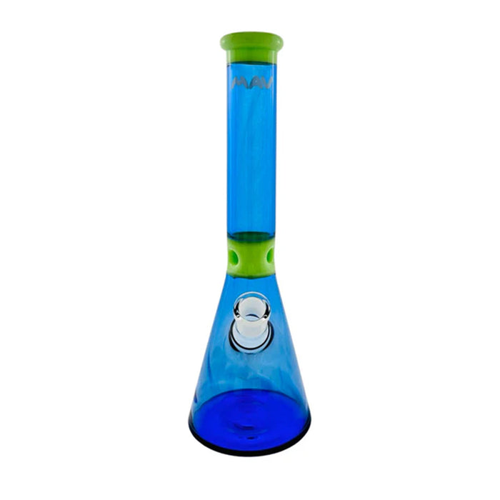 MAV 13.5" Mini Zebra Beaker Water Pipe, Slime Ink Blue