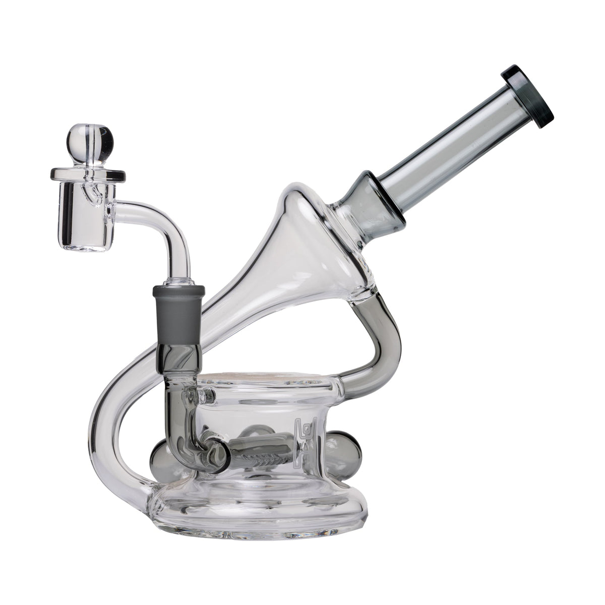 Human Grade 7.5" Recycler 45 (Triple Marble) Glass Dab Rig - Discreet Smoker