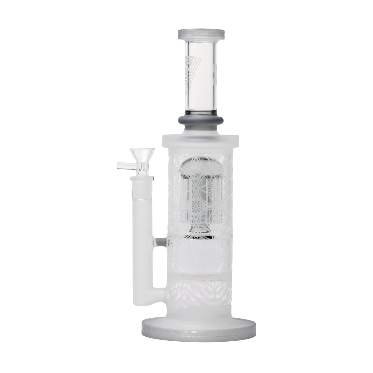 Human Grade Sacred Straight Sandblasted Glass Water Pipe - Discreet Smoker