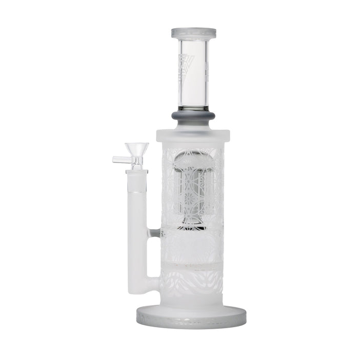 Human Grade Sacred Straight Sandblasted Glass Water Pipe, Smoke