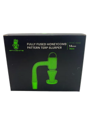 Space King Fully Fused Honeycomb Pattern Terp Slurper (Black / Green) - Discreet Smoker