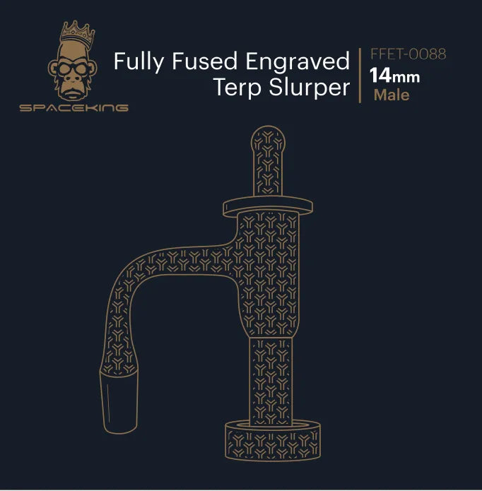 Space King Fully Fused Engraved Terp Slurper (Black / Gold)