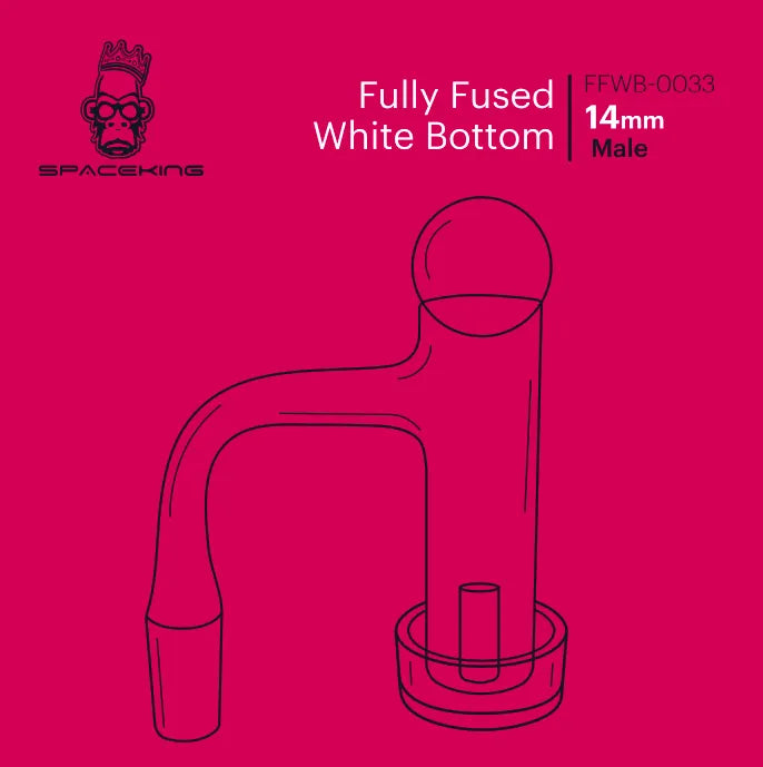 Space King Fully Fused White Bottom Banger Kit (Red) - Discreet Smoker