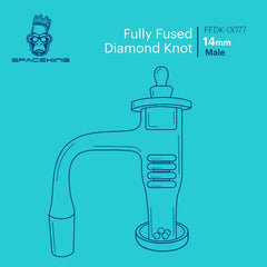 Space King Fully Fused Diamond Knot Banger Kit (Teal) - Discreet Smoker