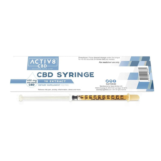 ACTIV8 CBD Syringe: 650mg CBD - Discreet Smoker