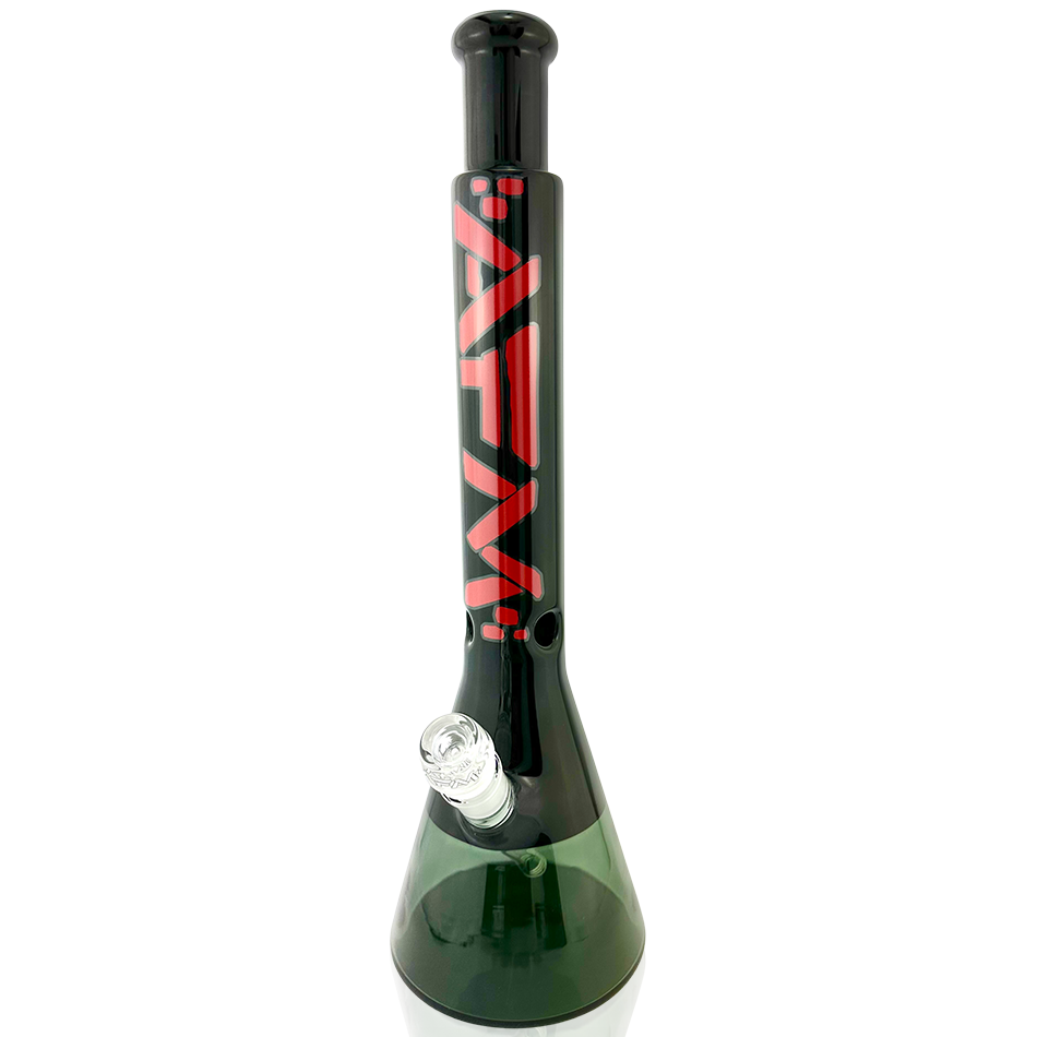 18" AFM Quasar Glass Beaker Bong - Black/ Smokey - Discreet Smoker