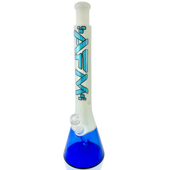 18" AFM Quasar Glass Beaker Bong - Ivory/ Ink Blue - Discreet Smoker