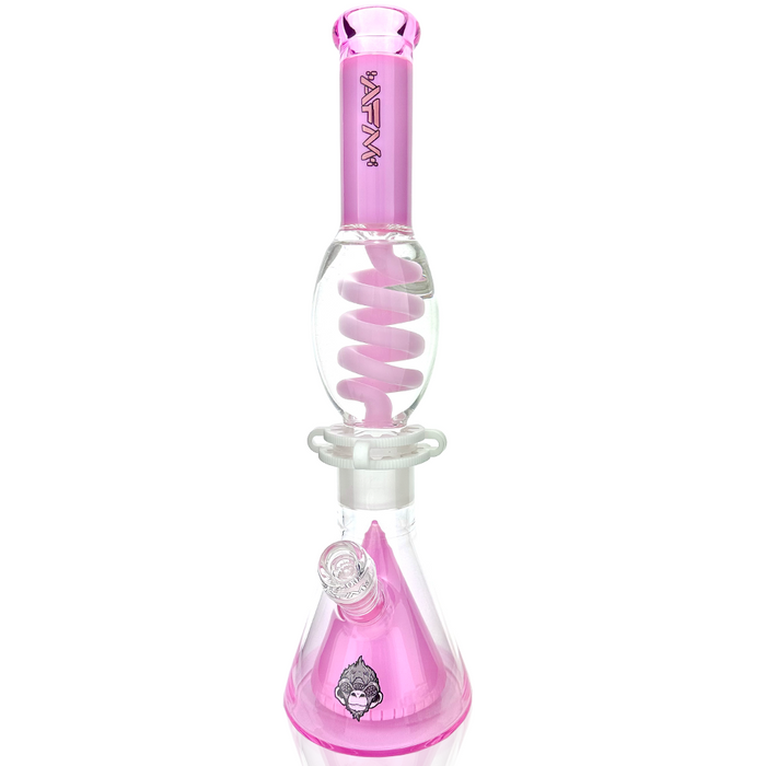 16″ AFM UFO Pyramid Freezable Coil Beaker Bong – Glycerin Coil, Double Pink